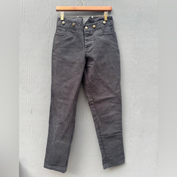 Women’s Frontier Classic Black Cotton Canvas Suspender Pants Size 6 - Picture 1 of 9